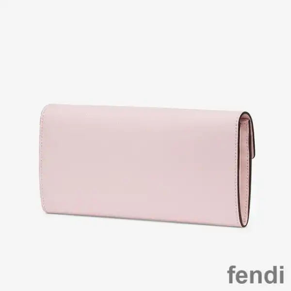 Cheap F is Fendi Continental Wallet In Calf Leather Pink