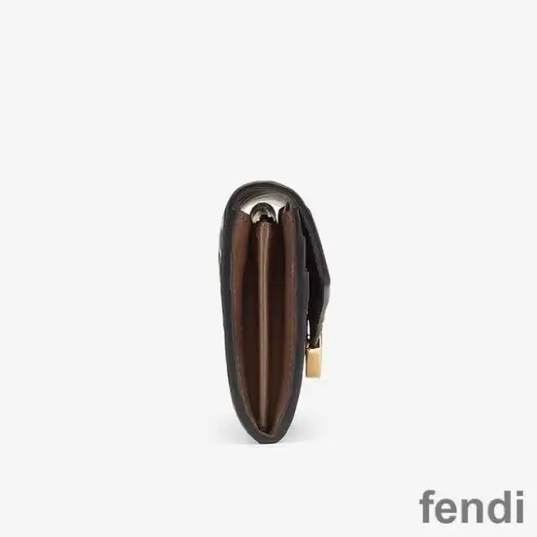 Affordable F is Fendi Continental Wallet In FF Motif Calf Leather Brown