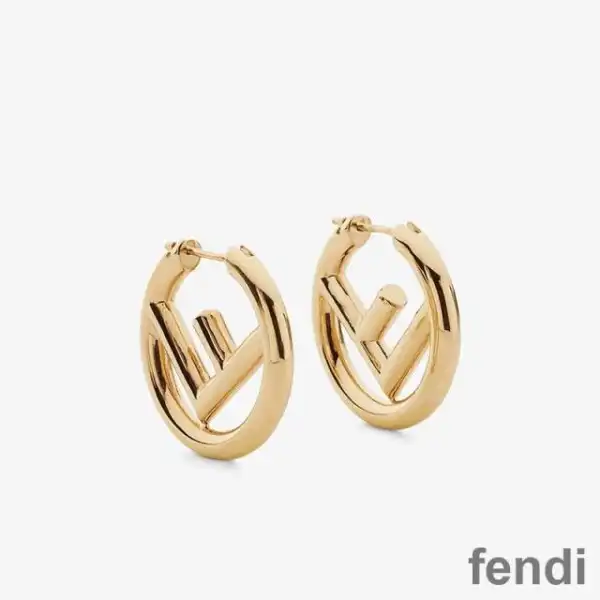 Cheap F is Fendi Small Hoop Earrings In Metal Gold