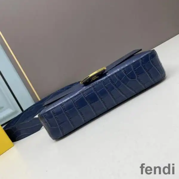 Affordable Fendi Baguette Bag In Crocodile Leather Blue