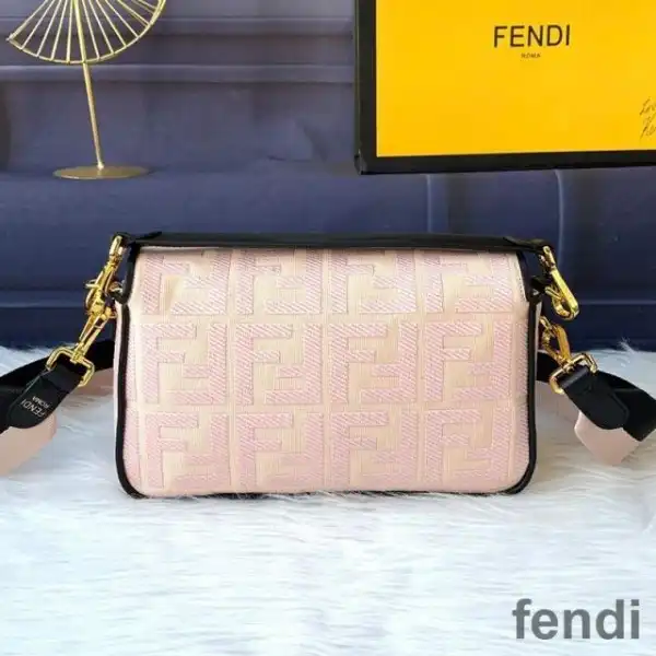 Affordable Fendi Baguette Bag In FF Motif Canvas Pink