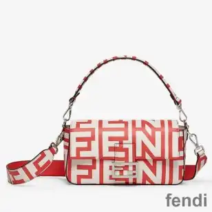 Fendi Baguette Bag In Fendi Roma Capsule Leather Red White