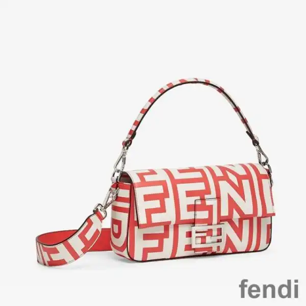 Affordable Fendi Baguette Bag In Fendi Roma Capsule Leather Red White