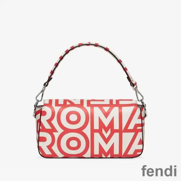 Affordable Fendi Baguette Bag In Fendi Roma Capsule Leather Red White