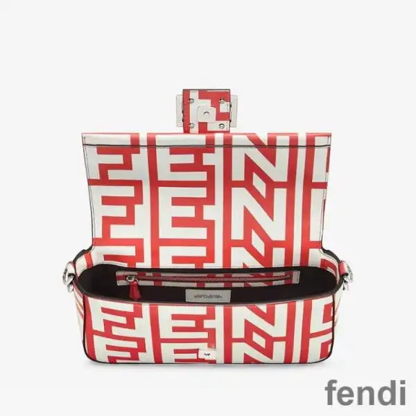 Affordable Fendi Baguette Bag In Fendi Roma Capsule Leather Red White