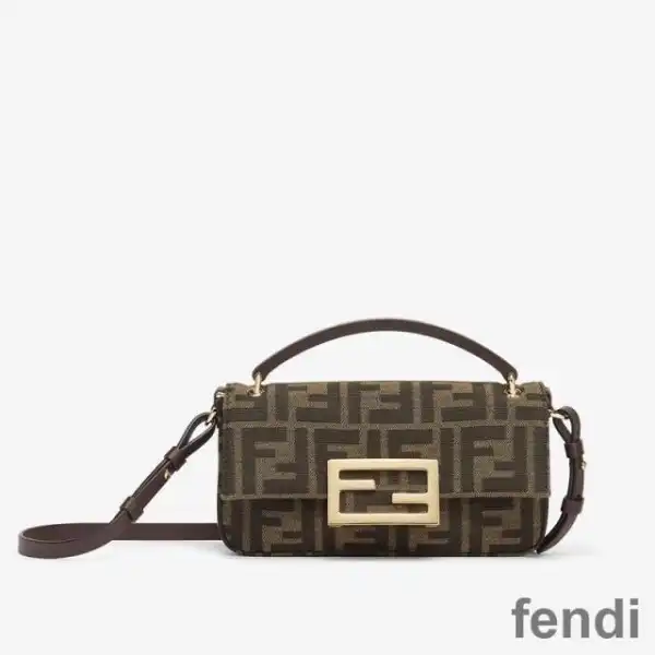 Affordable Fendi Baguette Phone Pouch In FF Motif Fabric Brown