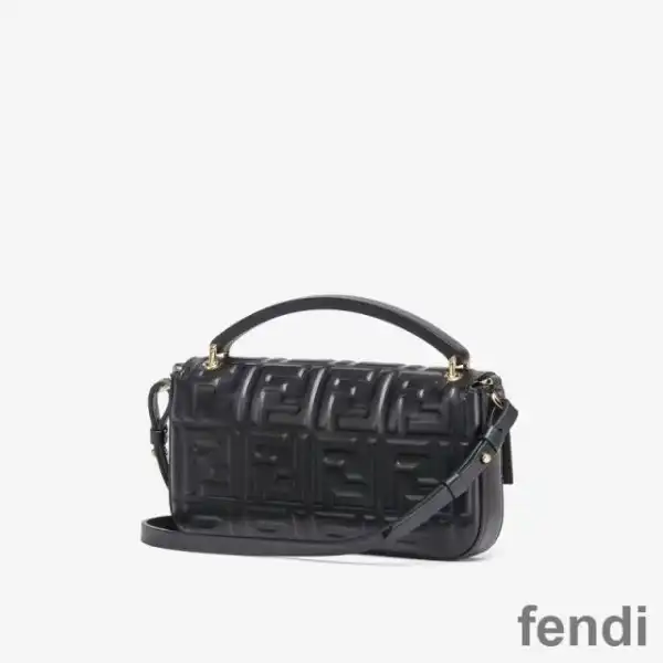 Affordable Fendi Baguette Phone Pouch In FF Motif Nappa Leather Black