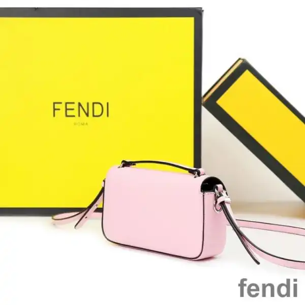 Cheap Fendi Baguette Phone Pouch In Nappa Leather and Fabric Pink