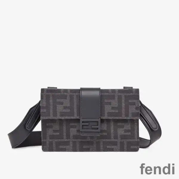 Affordable Fendi Baguette Pouch In FF Motif Fabric Black