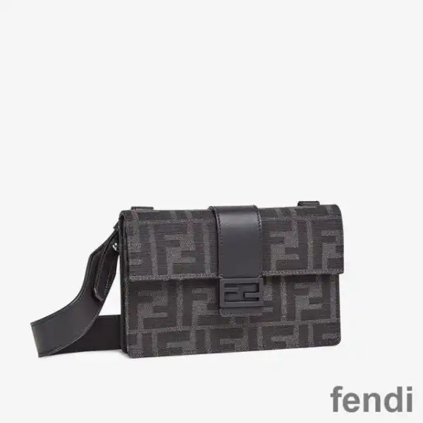 Affordable Fendi Baguette Pouch In FF Motif Fabric Black