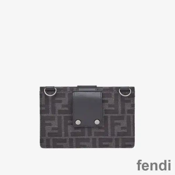 Affordable Fendi Baguette Pouch In FF Motif Fabric Black