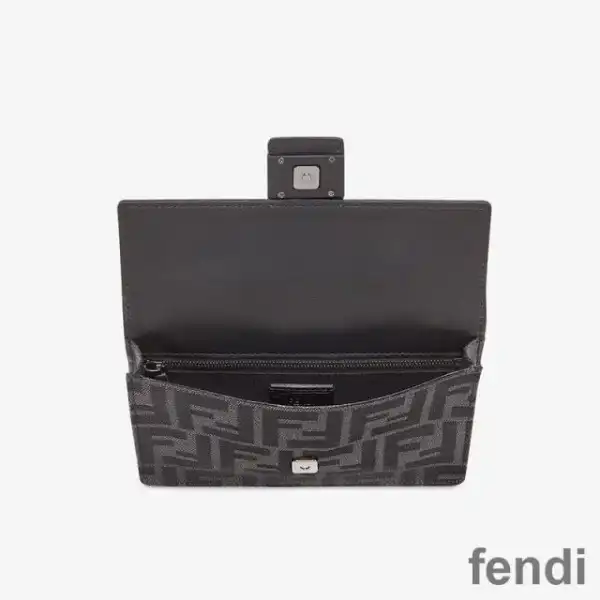 Affordable Fendi Baguette Pouch In FF Motif Fabric Black