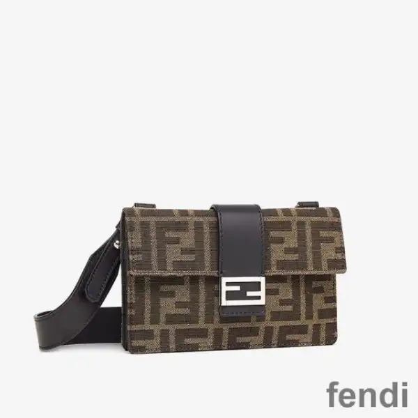 Cheap Fendi Baguette Pouch In FF Motif Fabric Brown