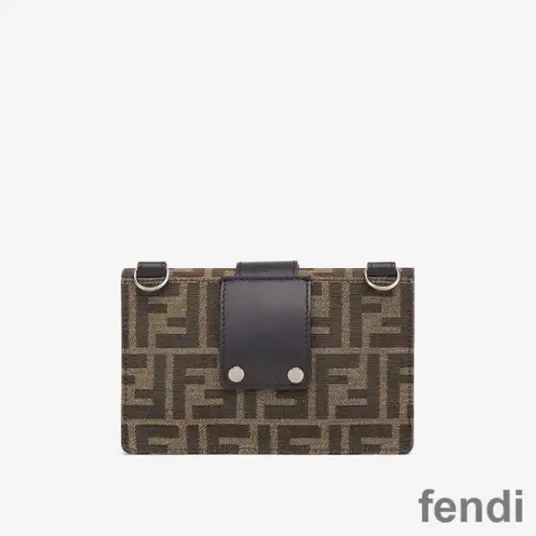 Cheap Fendi Baguette Pouch In FF Motif Fabric Brown