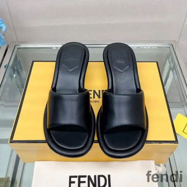 Affordable Fendi Baguette Slides Women Nappa Leather Black