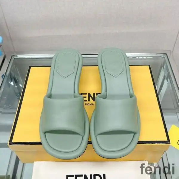 Affordable Fendi Baguette Slides Women Nappa Leather Green