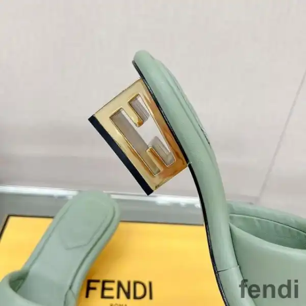 Affordable Fendi Baguette Slides Women Nappa Leather Green