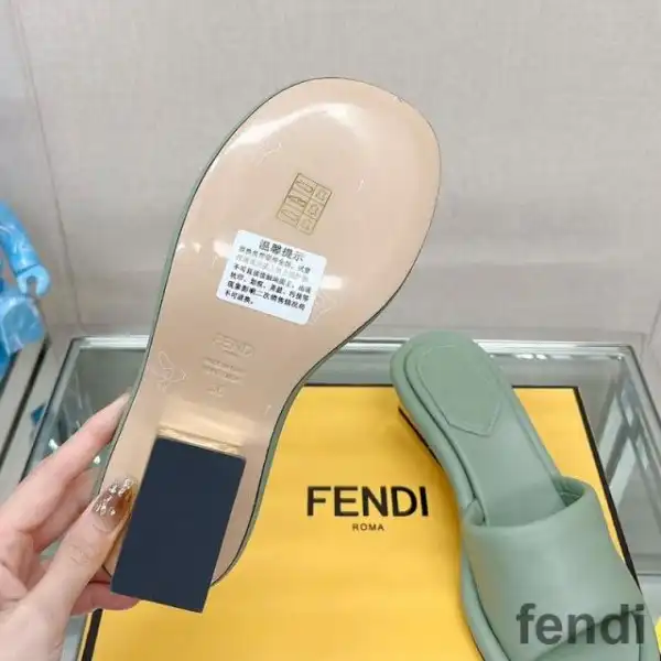 Affordable Fendi Baguette Slides Women Nappa Leather Green