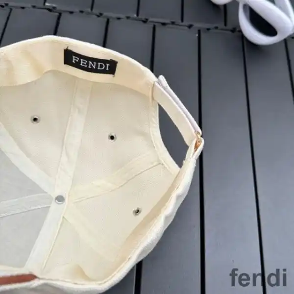 Cheap Fendi Baseball Cap In Fendi Roma Canvas White