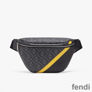 Fendi Belt Bag In FF Motif Fabric Black Yellow