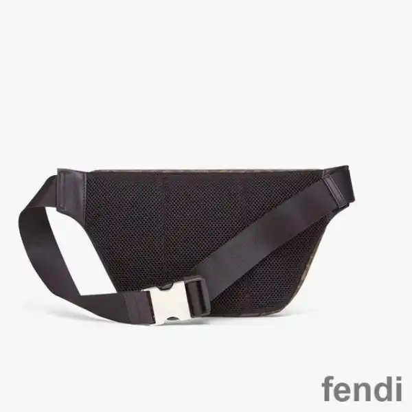 Affordable Fendi Belt Bag In FF Motif Fabric Brown Coffee