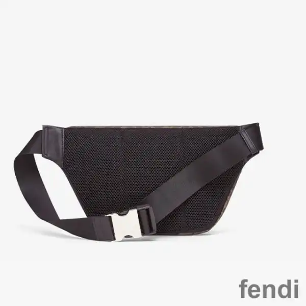 Cheap Fendi Belt Bag In FF Motif Fabric Brown Red