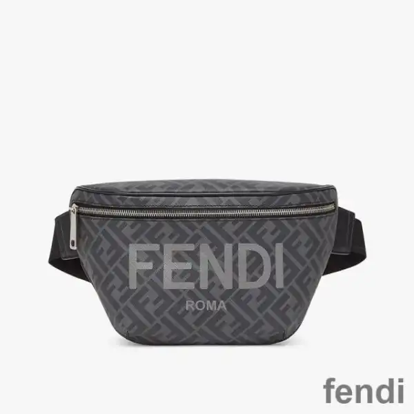 Affordable Fendi Belt Bag In ROMA Logo FF Motif Fabric Black