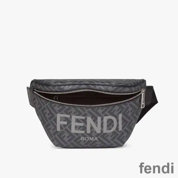 Affordable Fendi Belt Bag In ROMA Logo FF Motif Fabric Black