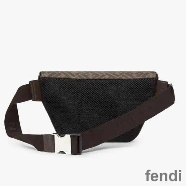 Cheap Fendi Belt Bag In ROMA Logo FF Motif Fabric Brown