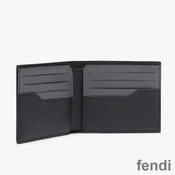 Cheap Fendi Bi-fold Wallet In ROMA Logo FF Motif Fabric Black