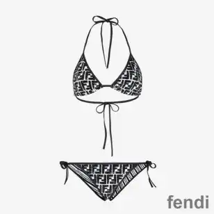 Fendi Bikini Women Joshua Vides FF Motif Lycra Black