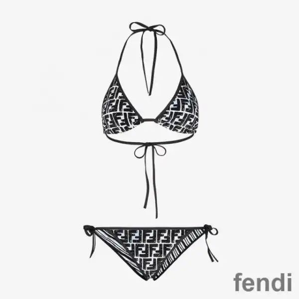 Cheap Fendi Bikini Women Joshua Vides FF Motif Lycra Black