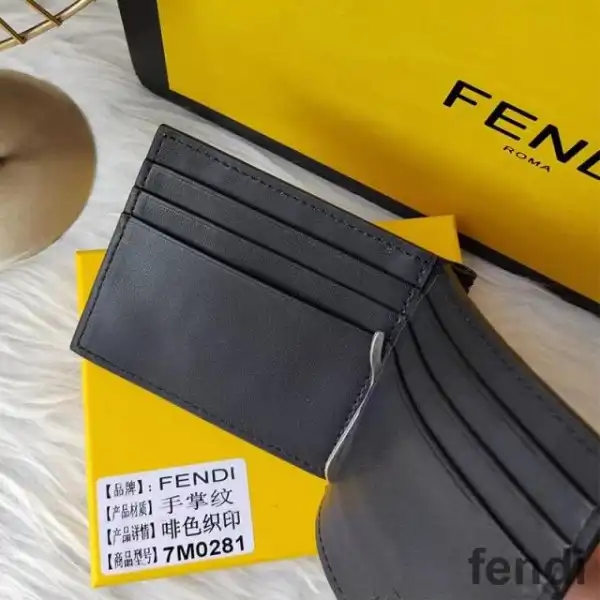 Cheap Fendi Bill Clip In FF Motif FF Motif Nappa Leather Black