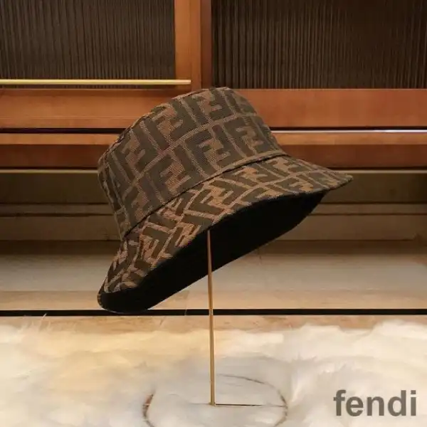 Affordable Fendi Bucket Hat In FF Motif Cotton Black