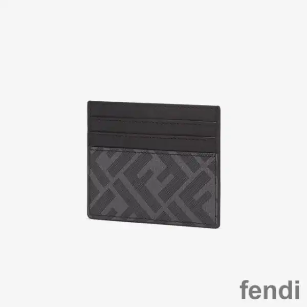 Affordable Fendi Card Holder In FF Motif Fabric Black Yellow