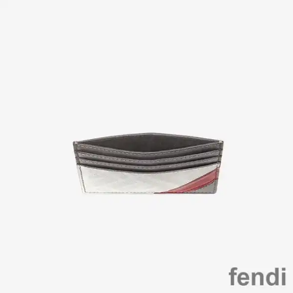 Affordable Fendi Card Holder In FF Motif Fabric White Red