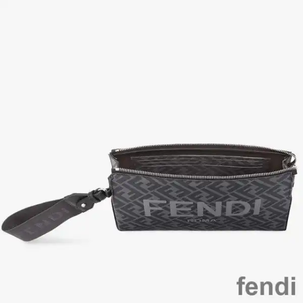 Affordable Fendi Clutch Pack In Roma Logo FF Motif Fabric Black