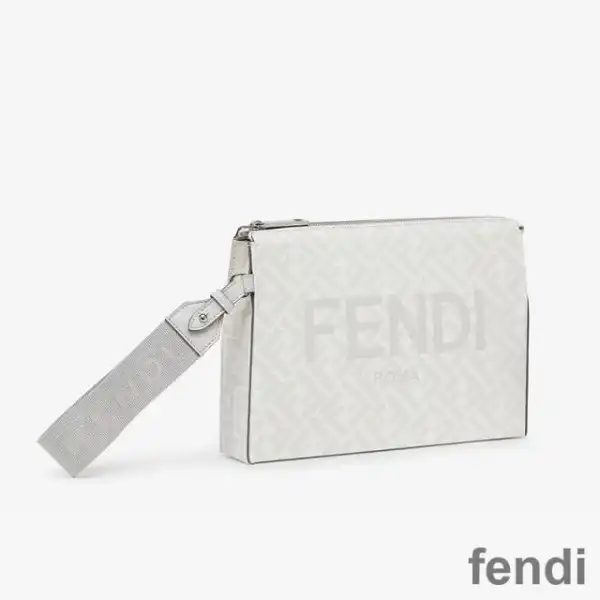 Affordable Fendi Clutch Pack In Roma Logo FF Motif Fabric White