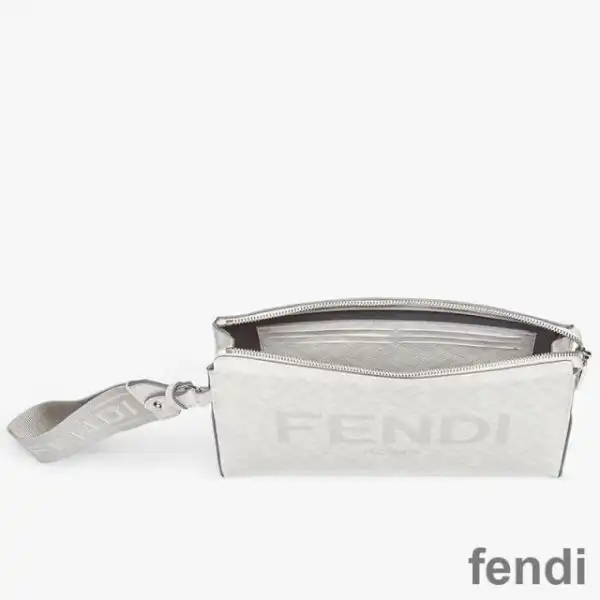 Affordable Fendi Clutch Pack In Roma Logo FF Motif Fabric White