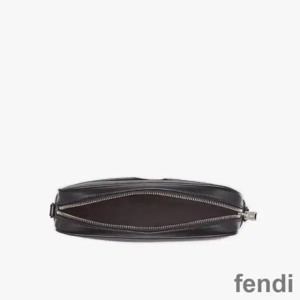 Cheap Fendi Compact Camera Case In ROMA Logo FF Motif Fabric Black