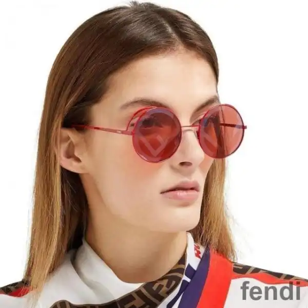 Affordable Fendi FF0343 Fendirama Sunglasses In Metal Red