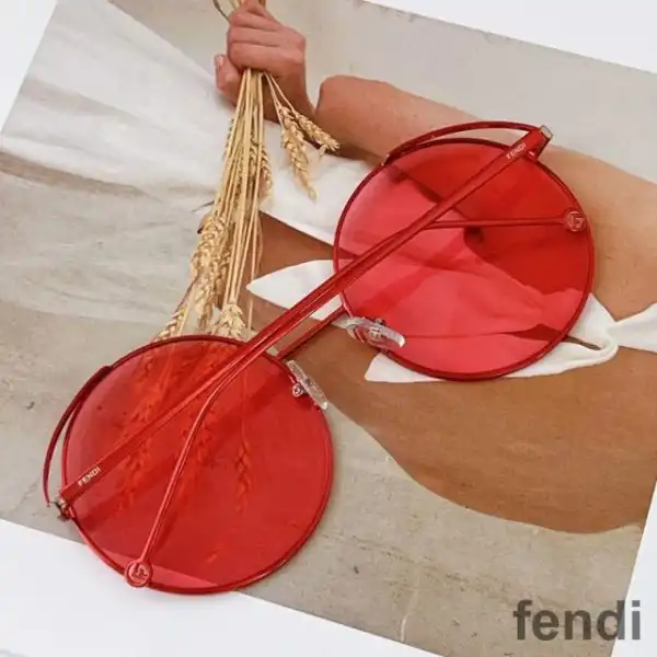 Affordable Fendi FF0343 Fendirama Sunglasses In Metal Red