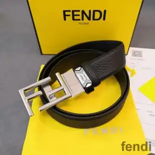 Fendi FF Buckle Reversible Belt In Calf Leather Black