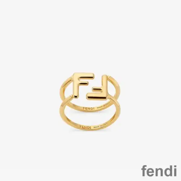 Cheap Fendi FF Rings In Metal Gold