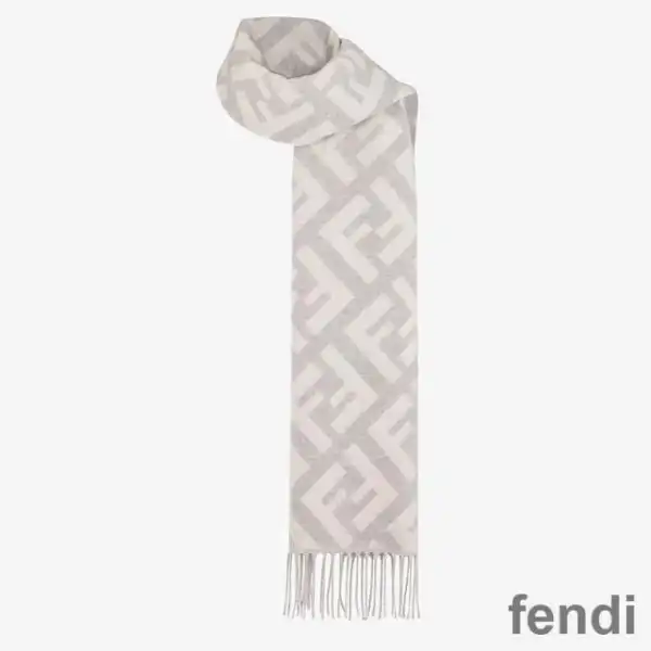 Affordable Fendi FF Scarf In Cashmere White