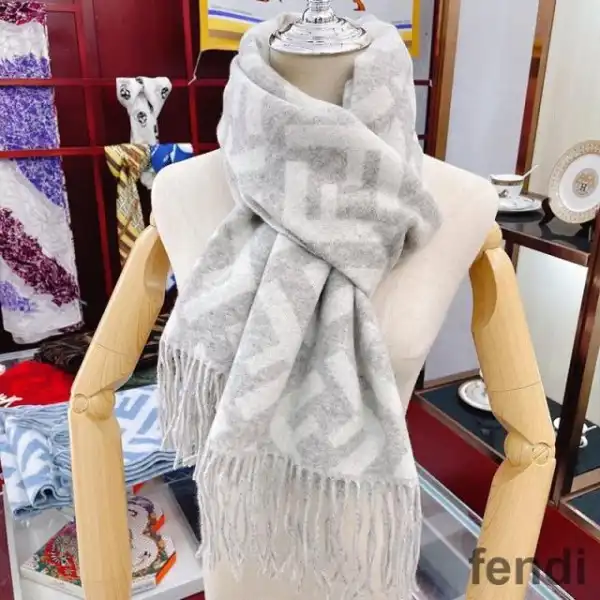 Affordable Fendi FF Scarf In Cashmere White