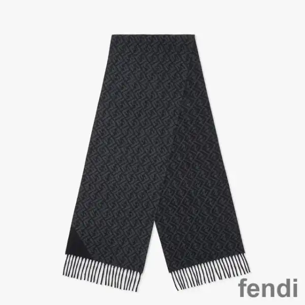 Cheap Fendi FF Scarf In Wool Black