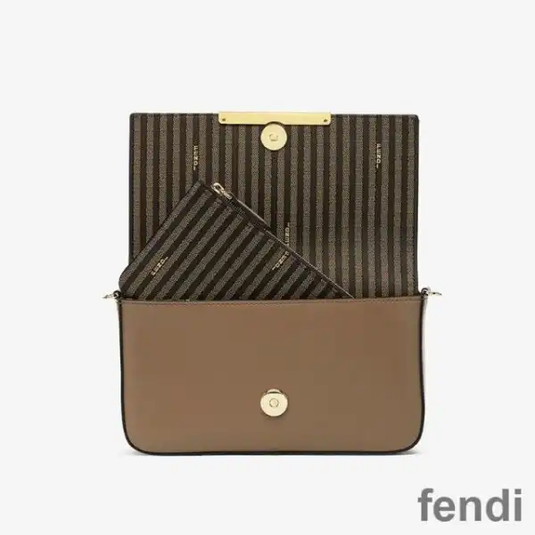 Affordable Fendi FF Wallet On Chain With Pouches In Calf Leather Grey