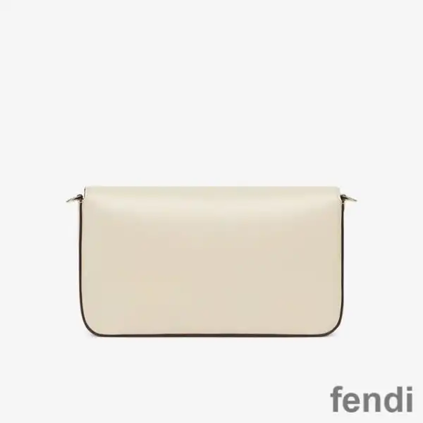 Cheap Fendi FF Wallet On Chain With Pouches In Calf Leather White