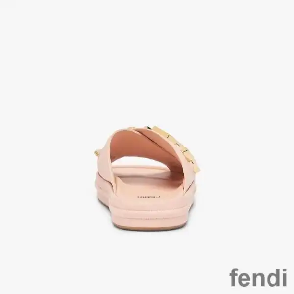 Cheap Fendi Fendigraphy Crossover Slides Women Leather Pink